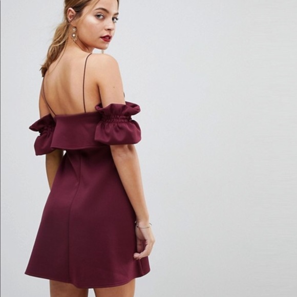 NWT ASOS Ruffle Sleeve Mini Dress - Picture 3 of 5